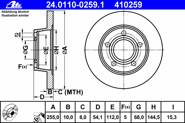 Тормозной диск ATE 24.0110-0259.1