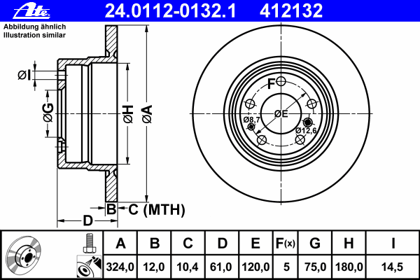 Тормозной диск ATE 24011201321
