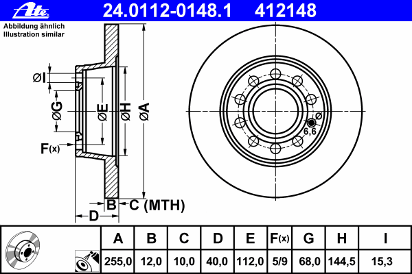 Тормозной диск ATE 24.0112-0148.1