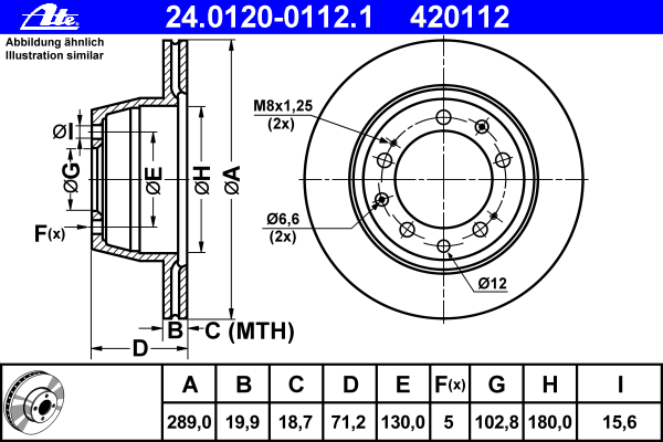 Тормозной диск ATE 24.0120-0112.1