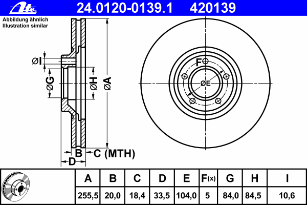 Тормозной диск ATE 24.0120-0139.1
