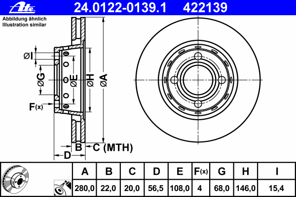 Тормозной диск ATE 24012201391