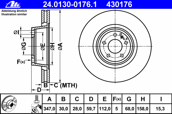 Тормозной диск ATE 24013001761