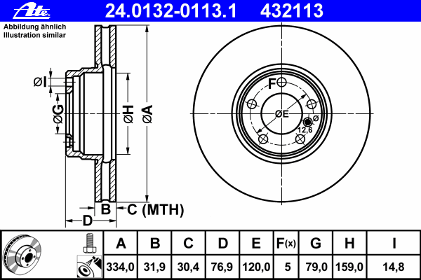 Тормозной диск ATE 24013201131