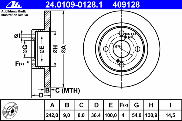 Тормозной диск ATE 24.0109-0128.1