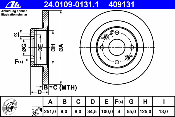Тормозной диск ATE 24.0109-0131.1
