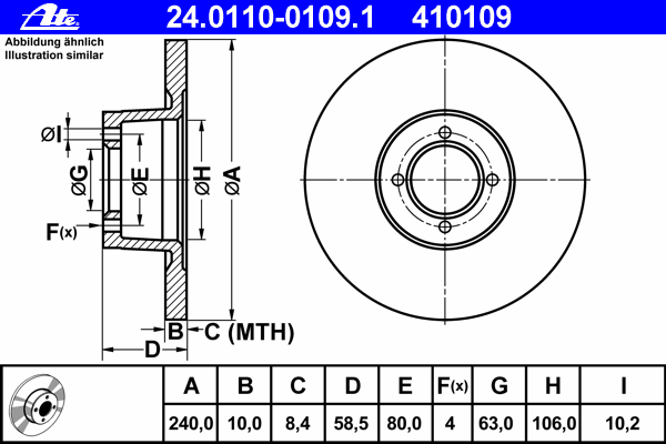 Тормозной диск ATE 24.0110-0109.1