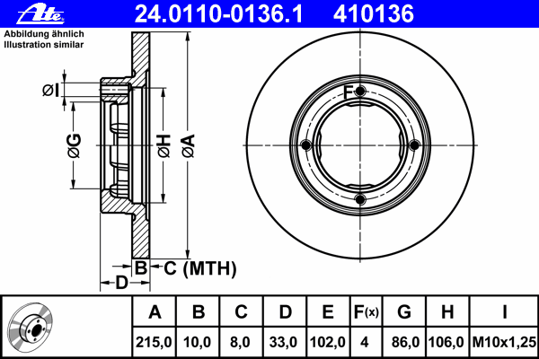 Тормозной диск ATE 24.0110-0136.1