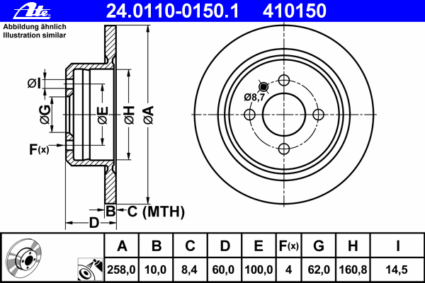 Тормозной диск ATE 24.0110-0150.1
