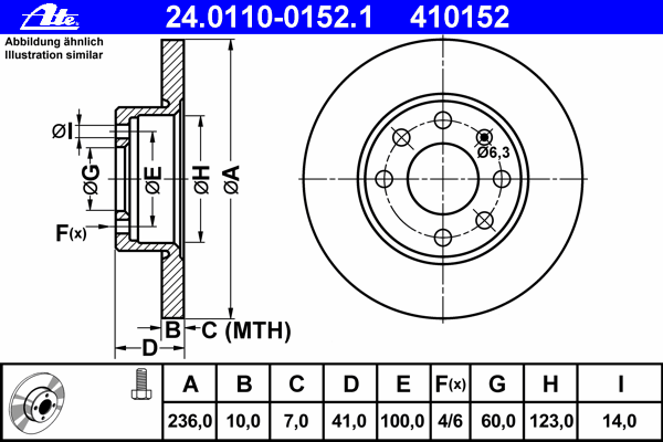 Тормозной диск ATE 24.0110-0152.1