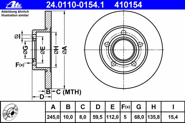 Тормозной диск ATE 24.0110-0154.1
