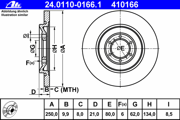 Тормозной диск ATE 24.0110-0166.1