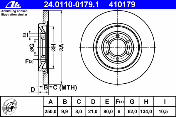 Тормозной диск ATE 24.0110-0179.1