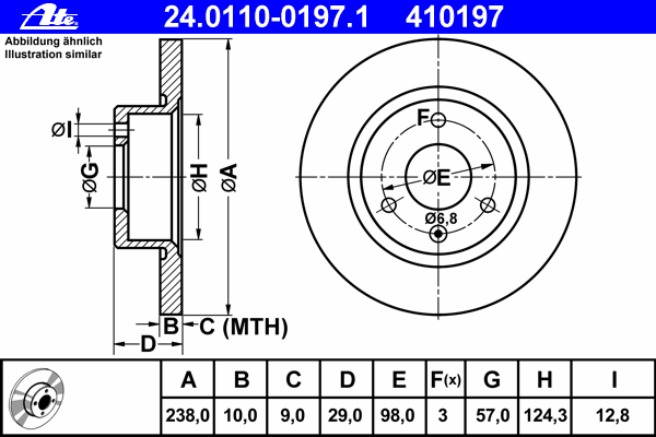 Тормозной диск ATE 24.0110-0197.1