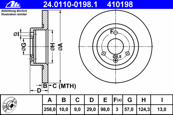 Тормозной диск ATE 24.0110-0198.1