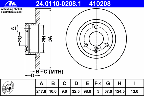 Тормозной диск ATE 24.0110-0208.1