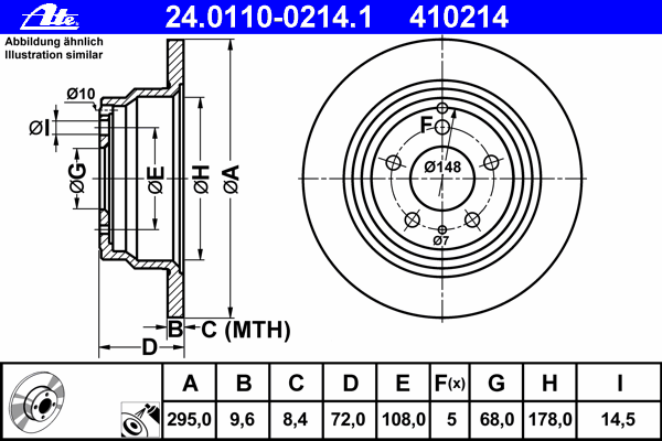 Тормозной диск ATE 24.0110-0214.1