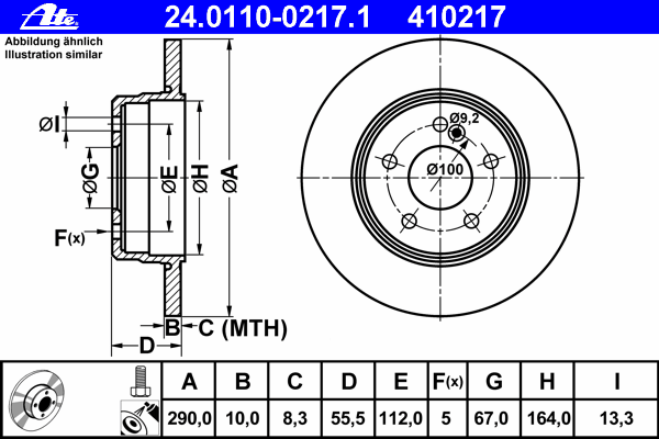 Тормозной диск ATE 24.0110-0217.1