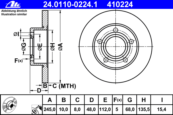 Тормозной диск ATE 24.0110-0224.1
