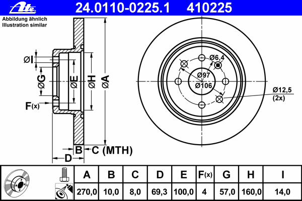 Тормозной диск ATE 24.0110-0225.1