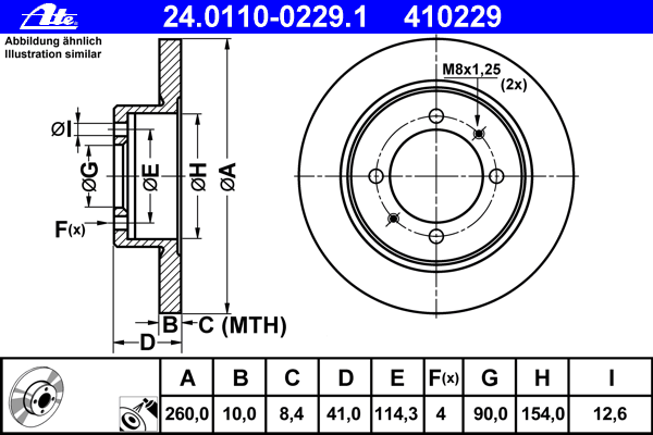 Тормозной диск ATE 24.0110-0229.1