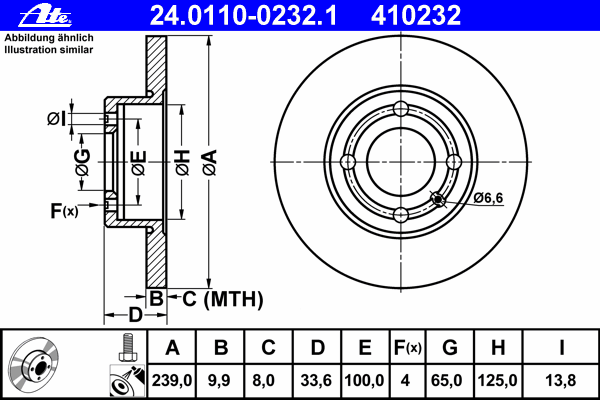 Тормозной диск ATE 24.0110-0232.1