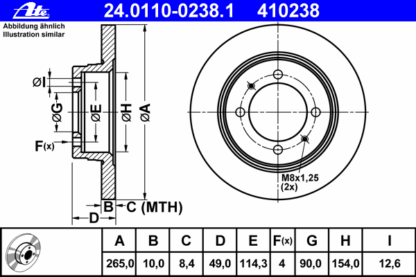 Тормозной диск ATE 24.0110-0238.1