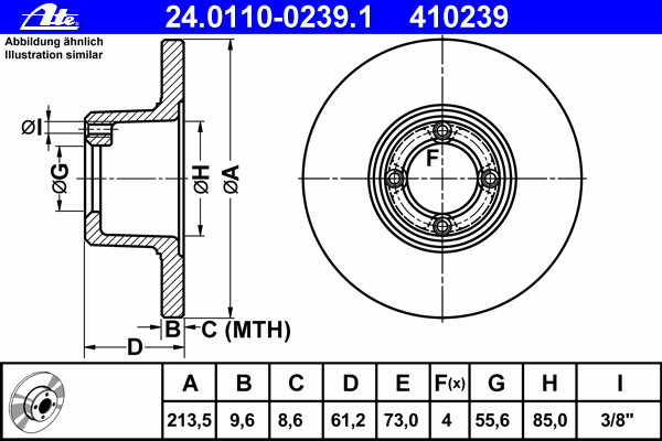 Тормозной диск ATE 24.0110-0239.1