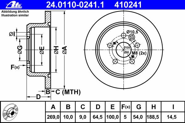 Тормозной диск ATE 24.0110-0241.1