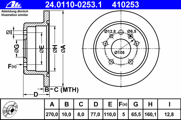 Тормозной диск ATE 24.0110-0253.1