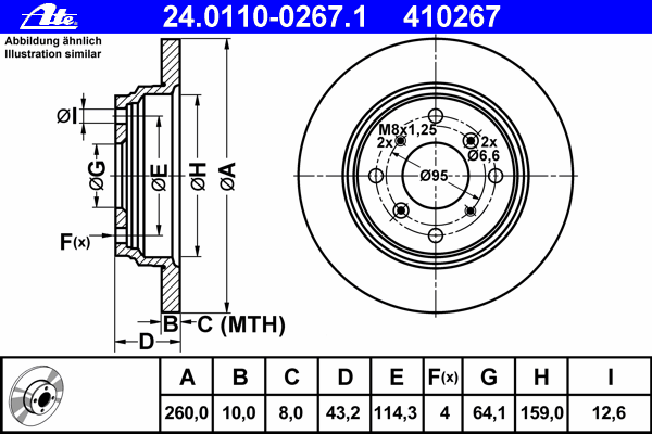 Тормозной диск ATE 24.0110-0267.1