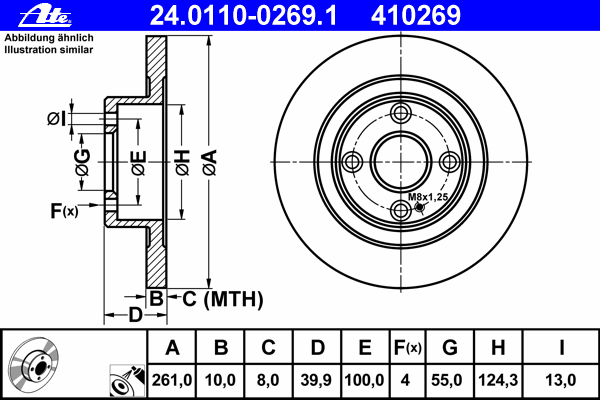 Тормозной диск ATE 24.0110-0269.1