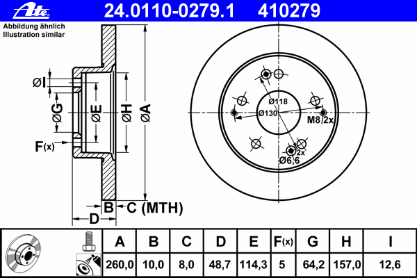 Тормозной диск ATE 24.0110-0279.1