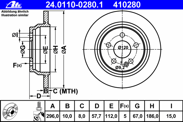 Тормозной диск ATE 24.0110-0280.1