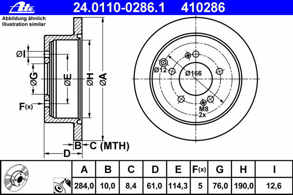 Тормозной диск ATE 24.0110-0286.1
