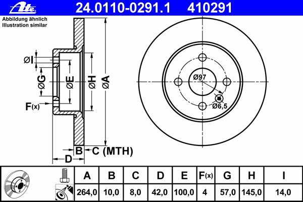 Тормозной диск ATE 24.0110-0291.1