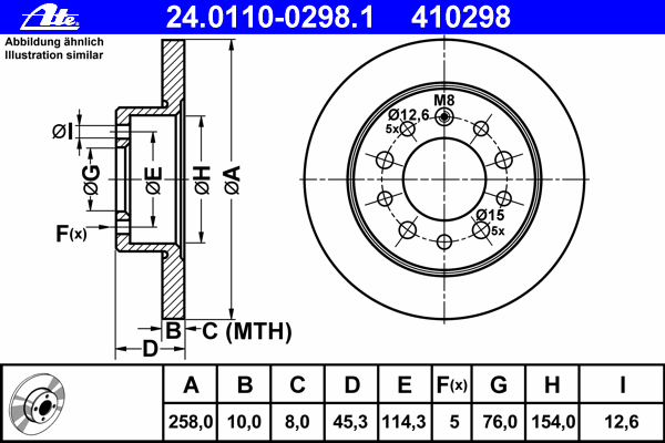 Тормозной диск ATE 24.0110-0298.1