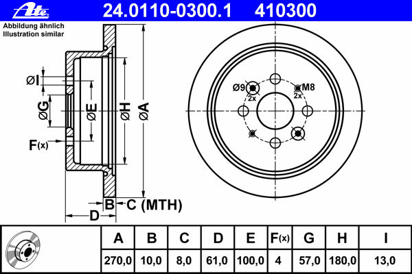 Тормозной диск ATE 24.0110-0300.1