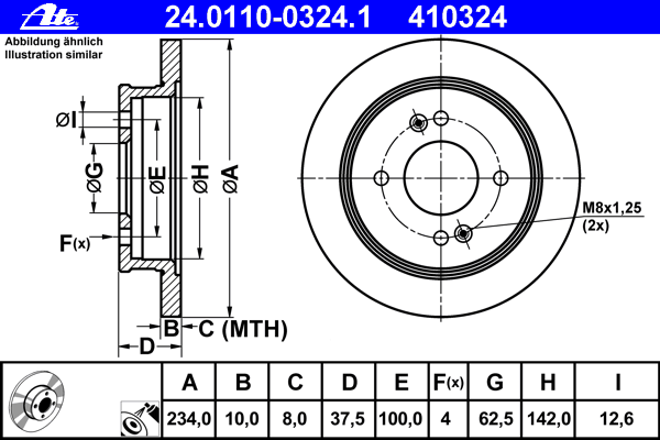 Тормозной диск ATE 24.0110-0324.1