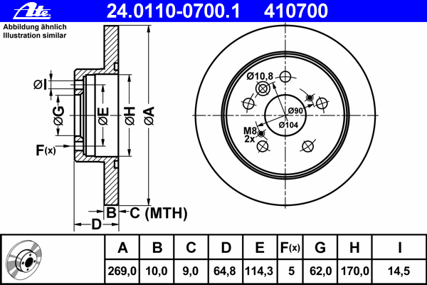 Тормозной диск ATE 24.0110-0700.1