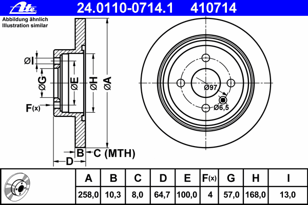 Тормозной диск ATE 24.0110-0714.1