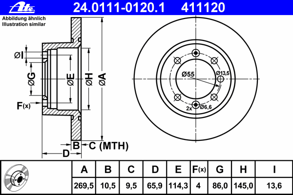 Тормозной диск ATE 24.0111-0120.1