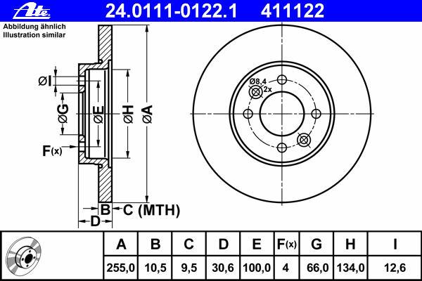 Тормозной диск ATE 24.0111-0122.1