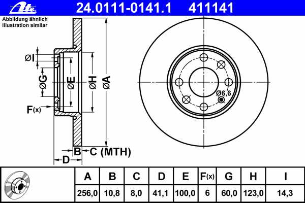 Тормозной диск ATE 24.0111-0141.1