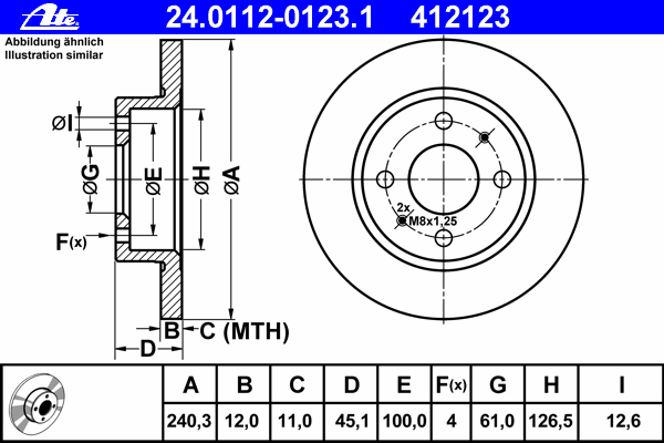 Тормозной диск ATE 24.0112-0123.1