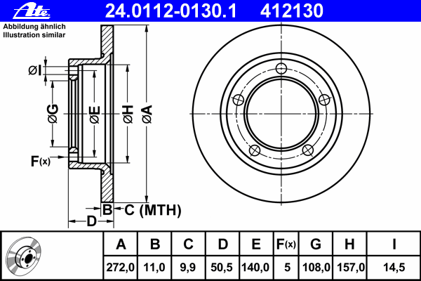 Тормозной диск ATE 24011201301