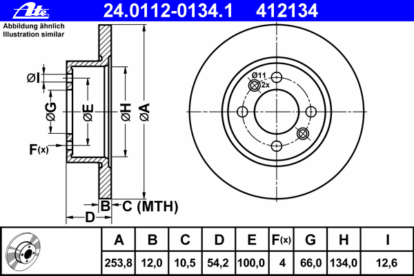 Тормозной диск ATE 24.0112-0134.1