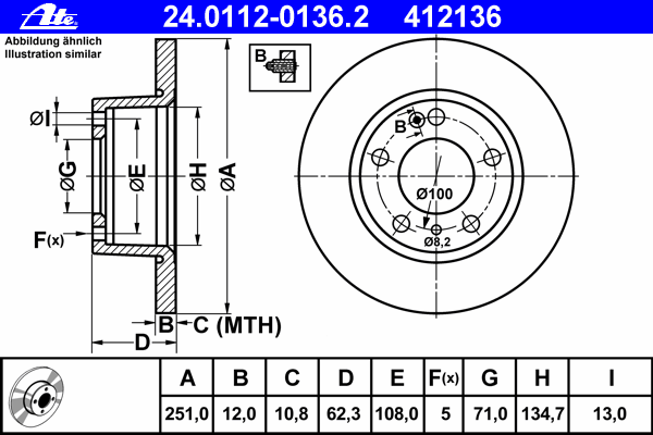 Тормозной диск ATE 24.0112-0136.2