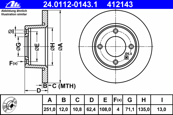 Тормозной диск ATE 24.0112-0143.1