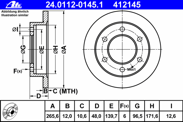Тормозной диск ATE 24.0112-0145.1